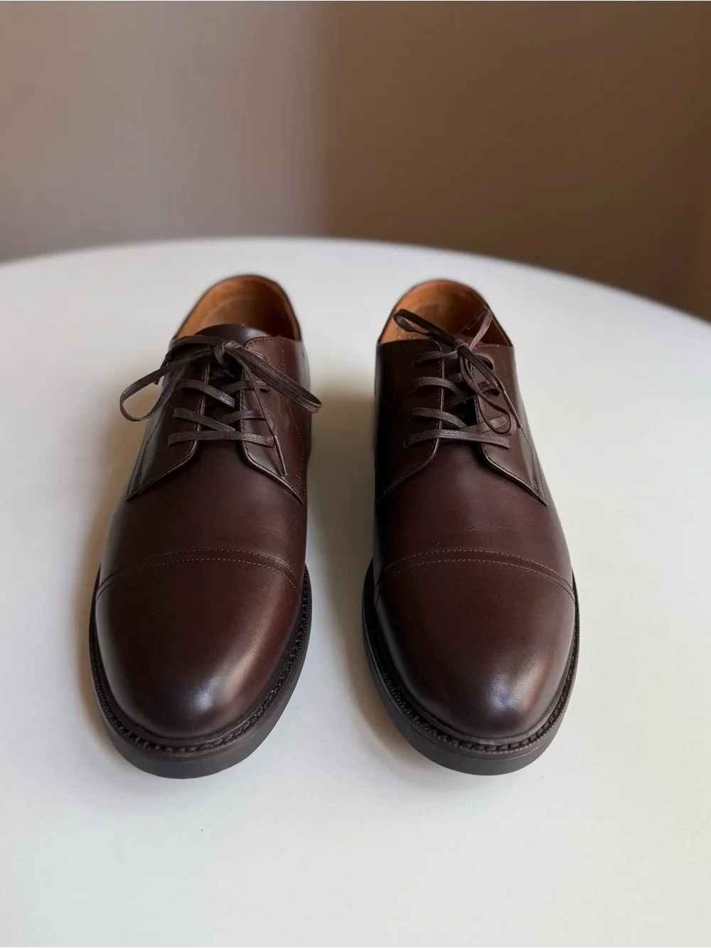 Polo Ralph Lauren Men’s Asher Captoe Oxfords Brown Leather Dress Shoes US 11